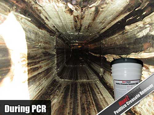 During PCR cleaning with 5 gallon bucket in the picture.