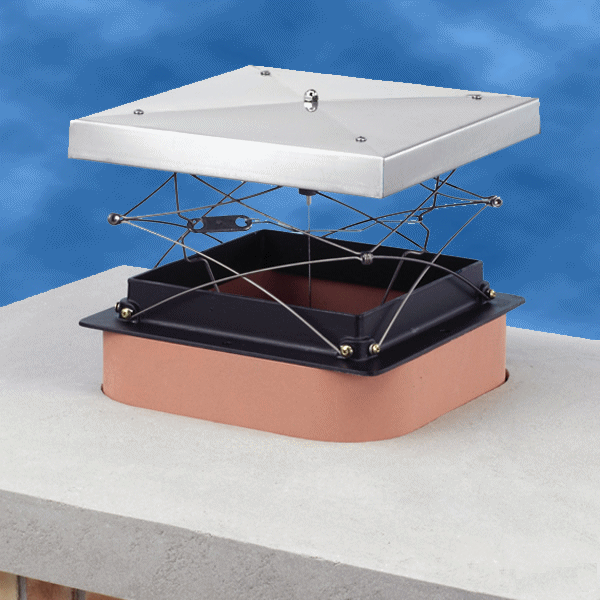 Traditions Chimney Sweeps Lock Top Damper. Lock top Damper in the open position.
